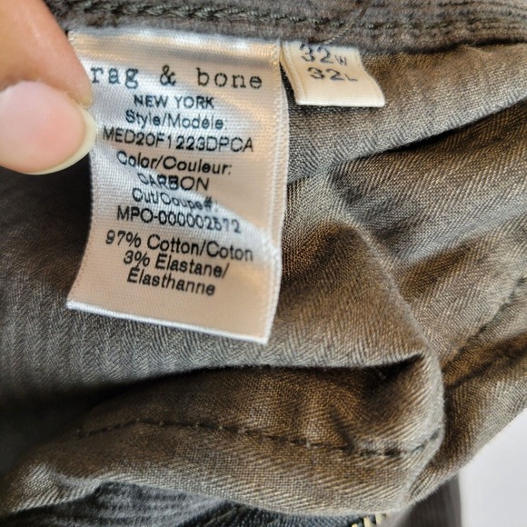 Rag & Bone Mens Corduroy Mid Rise Straight Leg Chino Pants Size 32 Gray Preppy - Picture 3 of 11